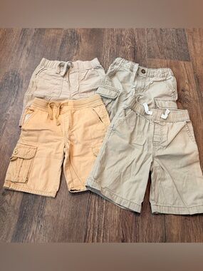 Kids Beige & Tan Cargo Shorts Pack - Neutral Summer Bottoms